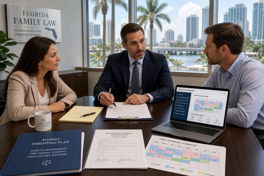 Blog Articles 2 Florida parent reviewing court-required parenting class certificate at a desk